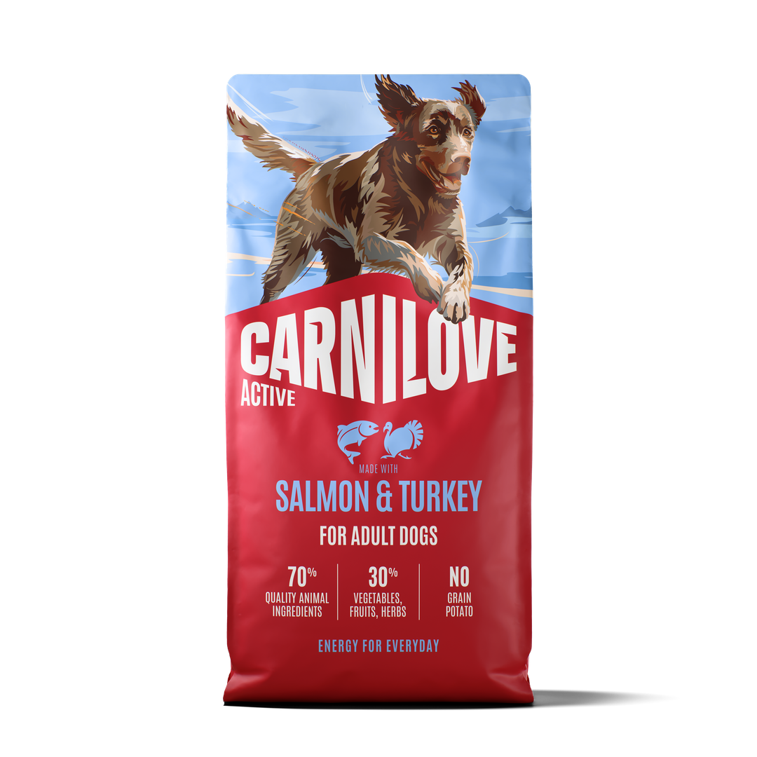Carnilove Active Salmon & Turkey for Adult All Breeds – kornfritt tørrfôr med laks og kalkun 12 kg