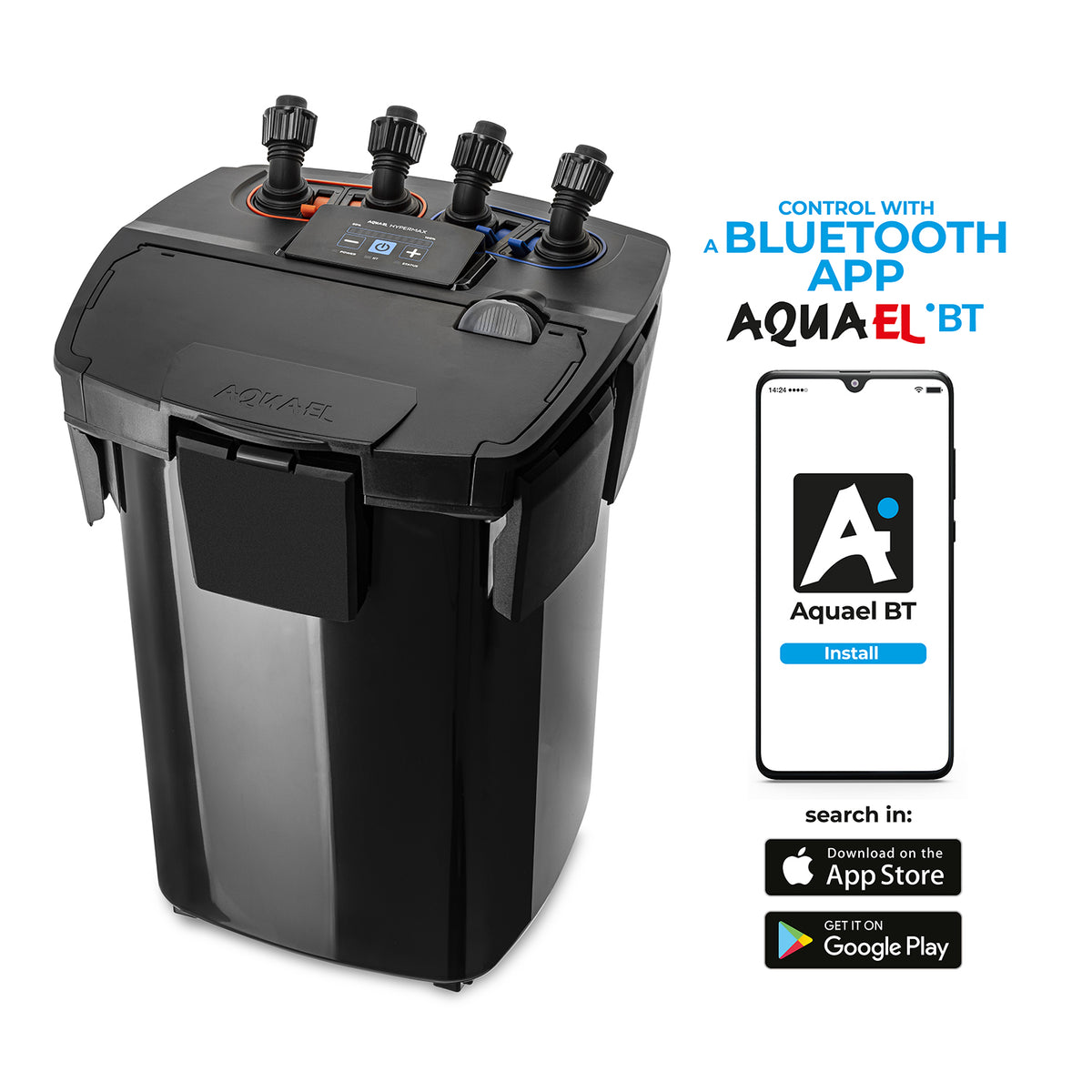 Aquael Hypermax 4500 BT utvendig filter med app