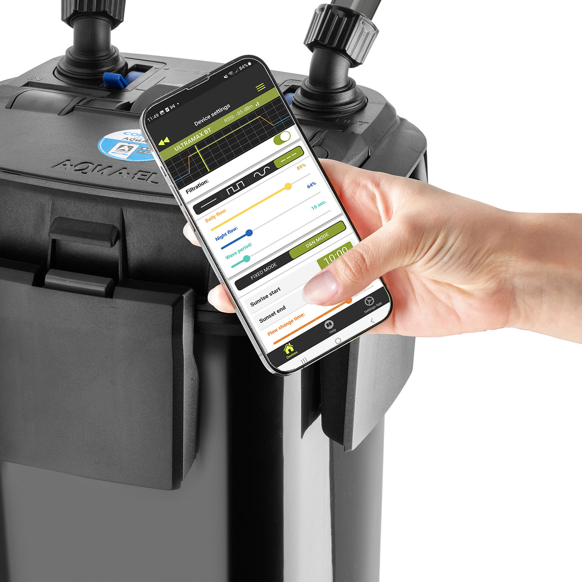 Aquael Ultramax BT 2200 utvendig filter med app