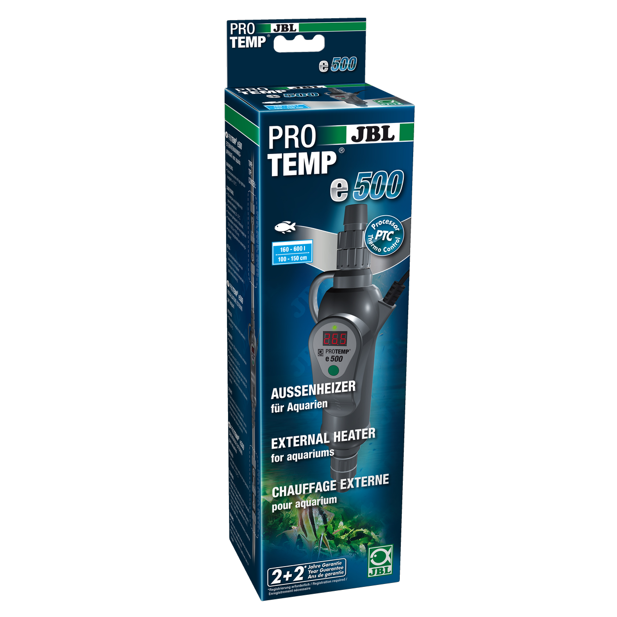 JBL PROTEMP e500 Ekstern Gjennomstrømningsvarmer 500W for Akvarium 160-600 Liter