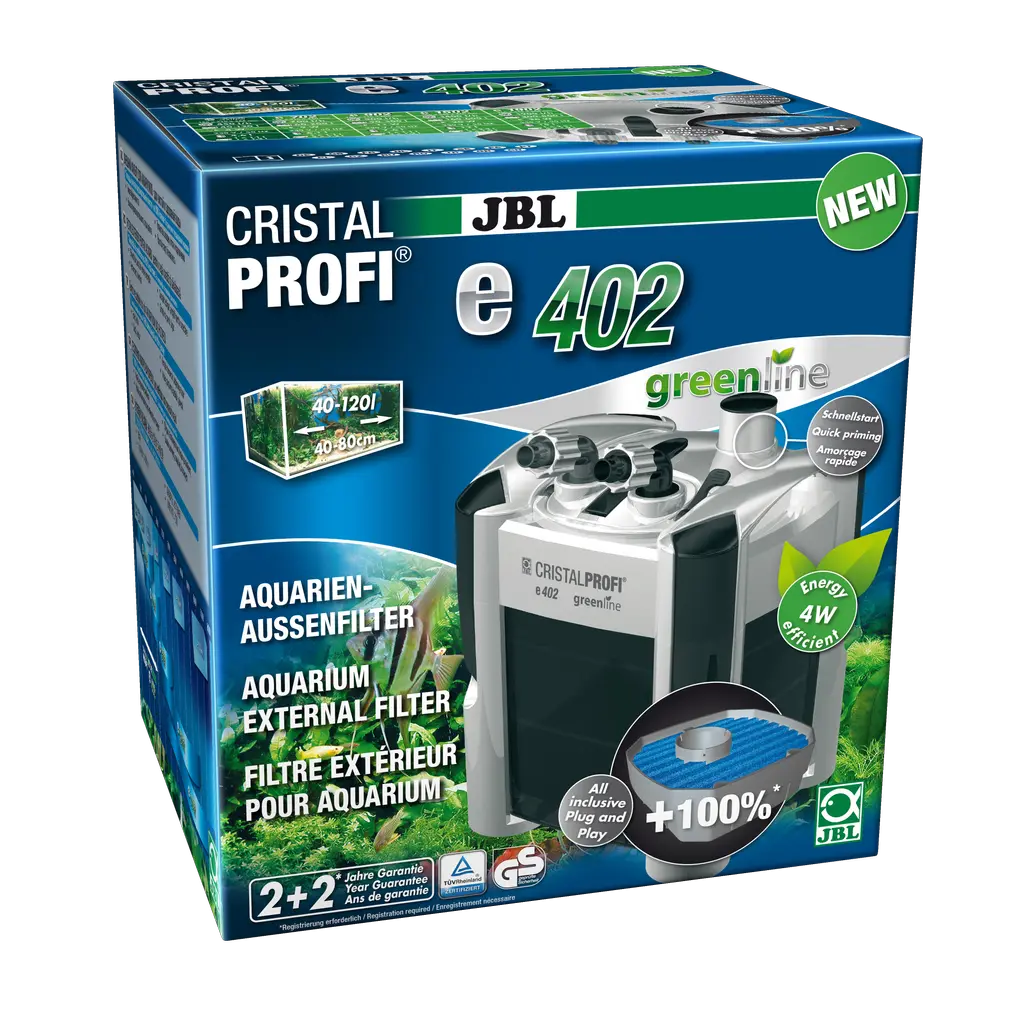 JBL CristalProfi e402 Greenline Ekstern Akvariefilter 40-120 Liter