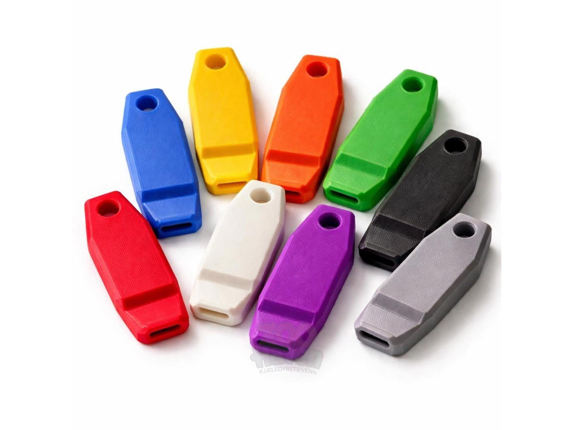 3D-printet hundefløyte i PLA – flere farger