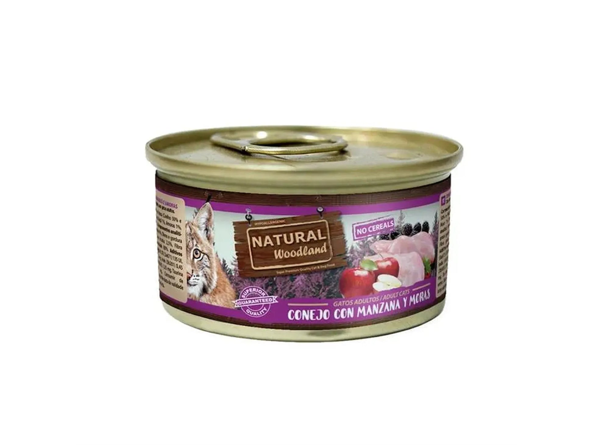 Natural Woodland Kanin med eple og bjørnebær – våtfôr til katt, 85 g boks