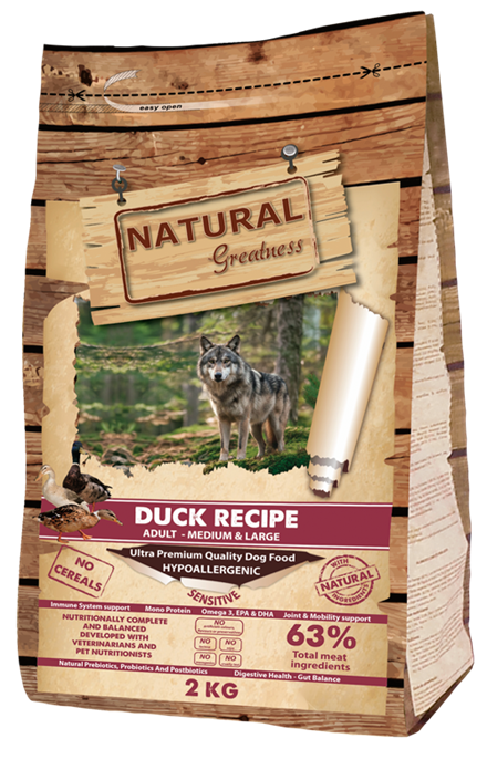 Natural Greatness Duck Recipe tørrfôr til voksen hund av and