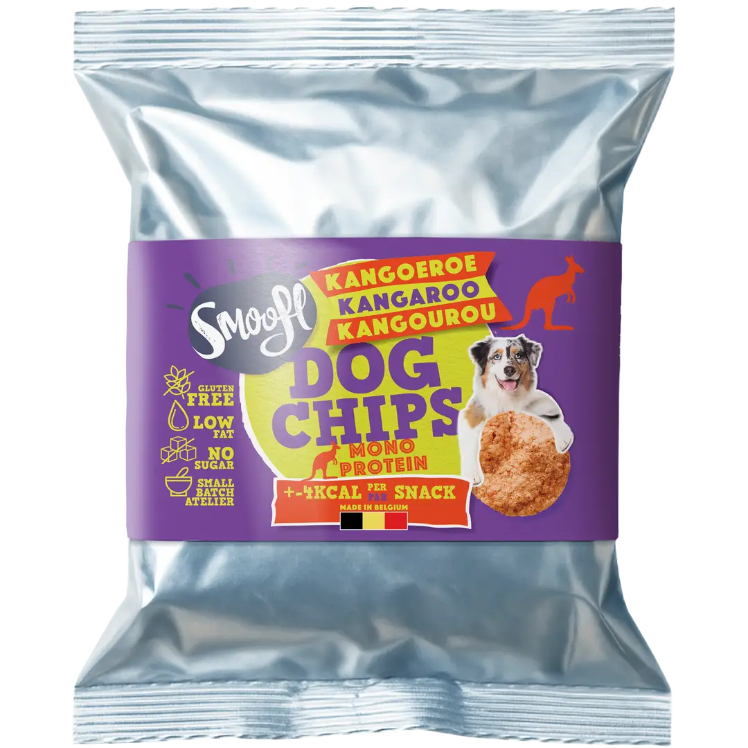 Smoofl Dog Chips Kenguru 50 g – Kaloriefattig hundesnacks
