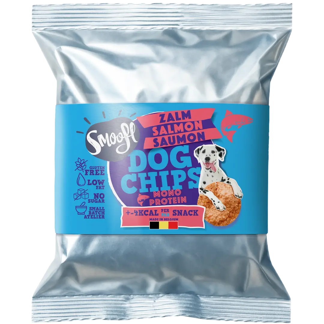 Smoofl Dog Chips Laks 50 g – Kaloriefattig hundesnacks