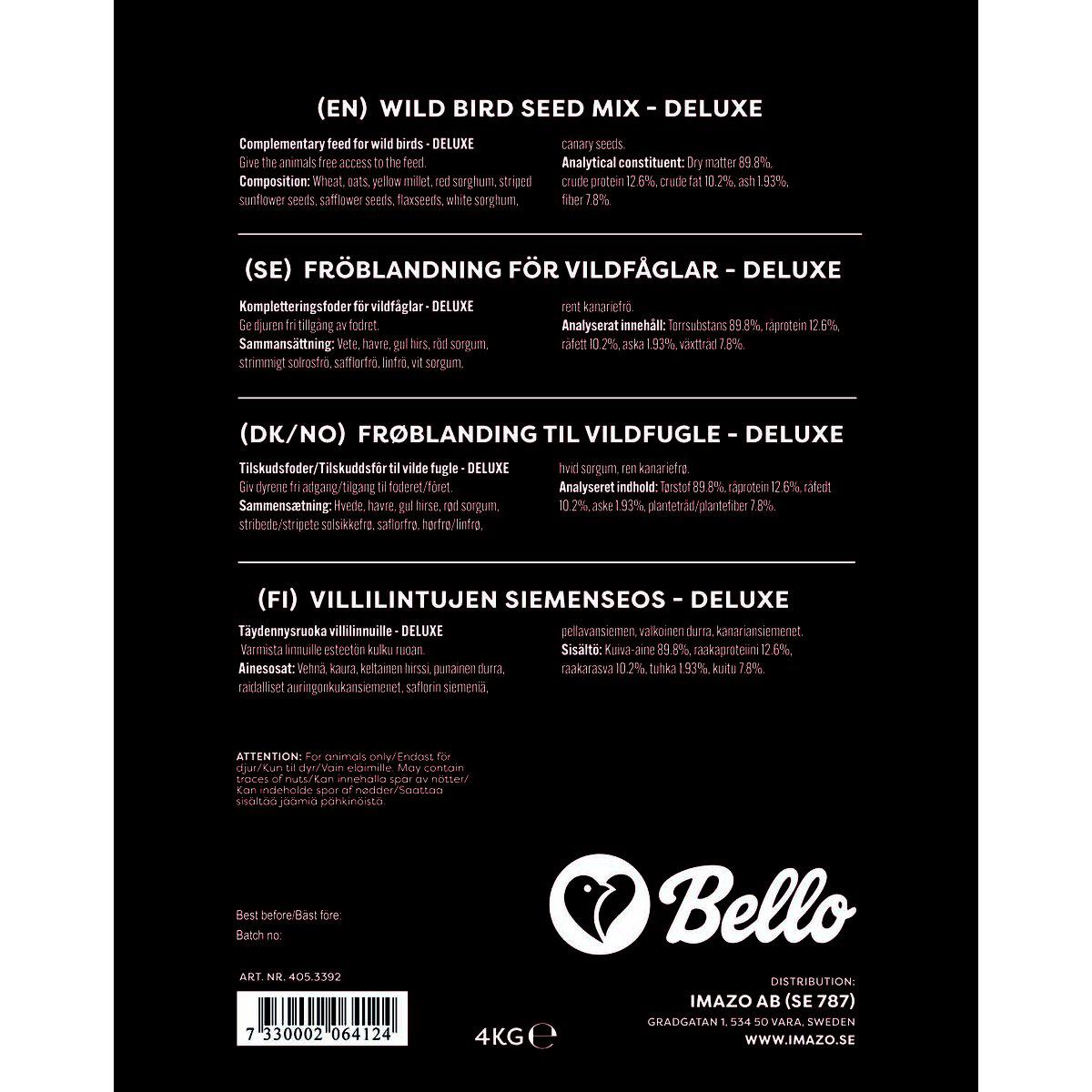 Villfugl Frøblanding Deluxe 4 kg