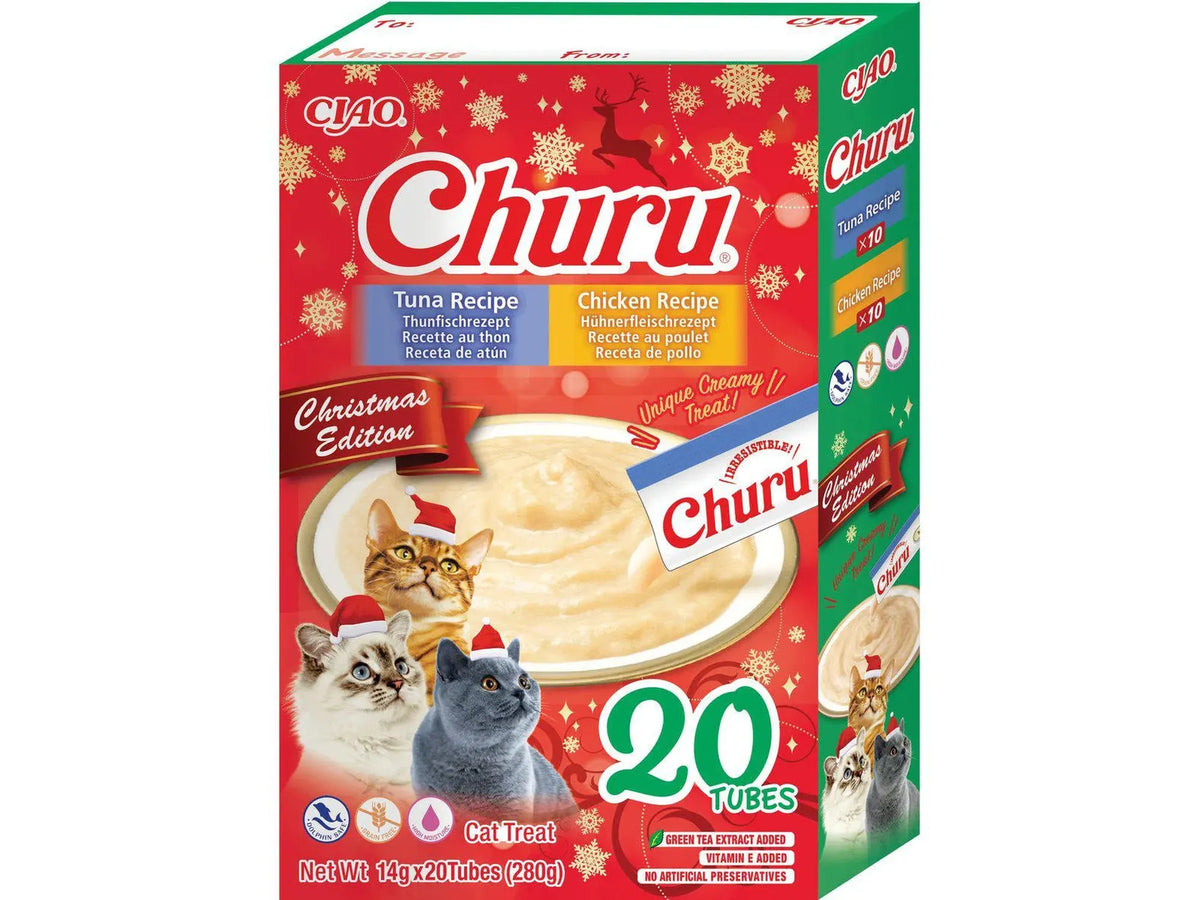 Ciao Churu Holiday Edition Kylling og Tunfisk 20 x 14 g – flytende kattegodbit