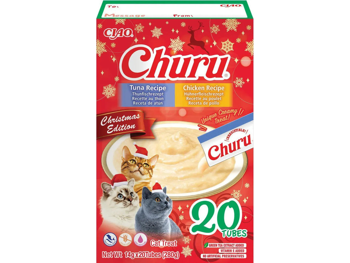 Ciao Churu Holiday Edition Kylling og Tunfisk 20 x 14 g – flytende kattegodbit