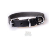 Active Canis Leather Collar Black svart lærhalsbånd til hund