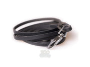 Active Canis Leather Leash Black svart lærkobbel til hund