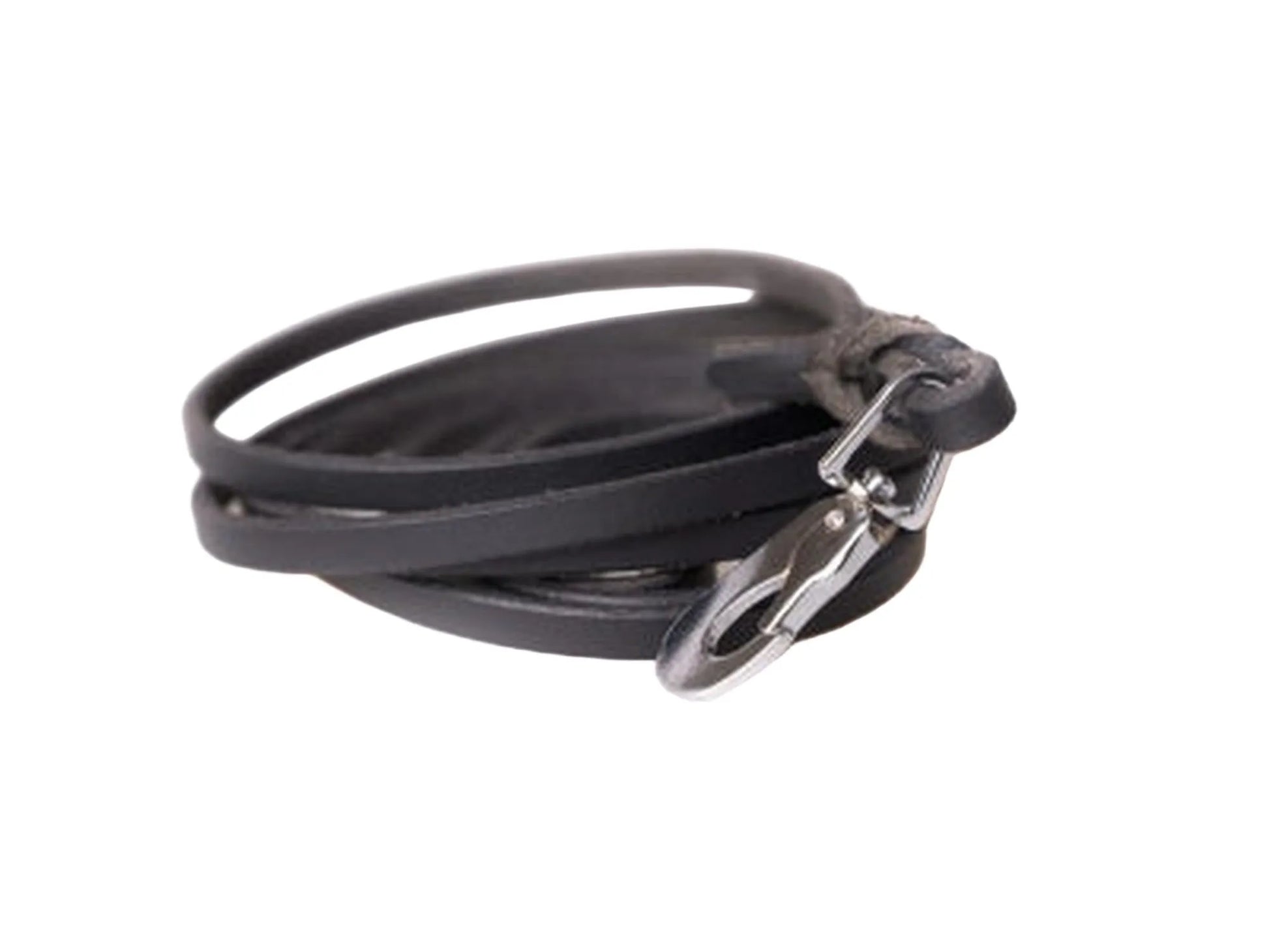 Active Canis Leather Leash Black svart lærkobbel til hund