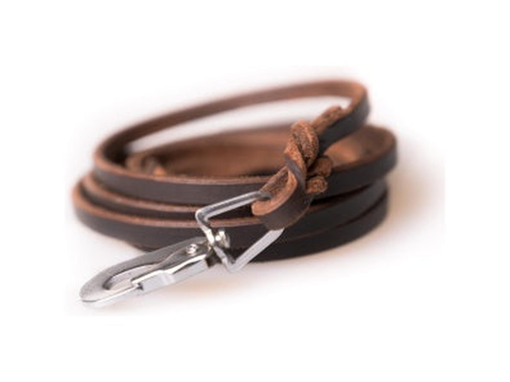 Active Canis Leather Leash Brown brunt lærkobbel til hund