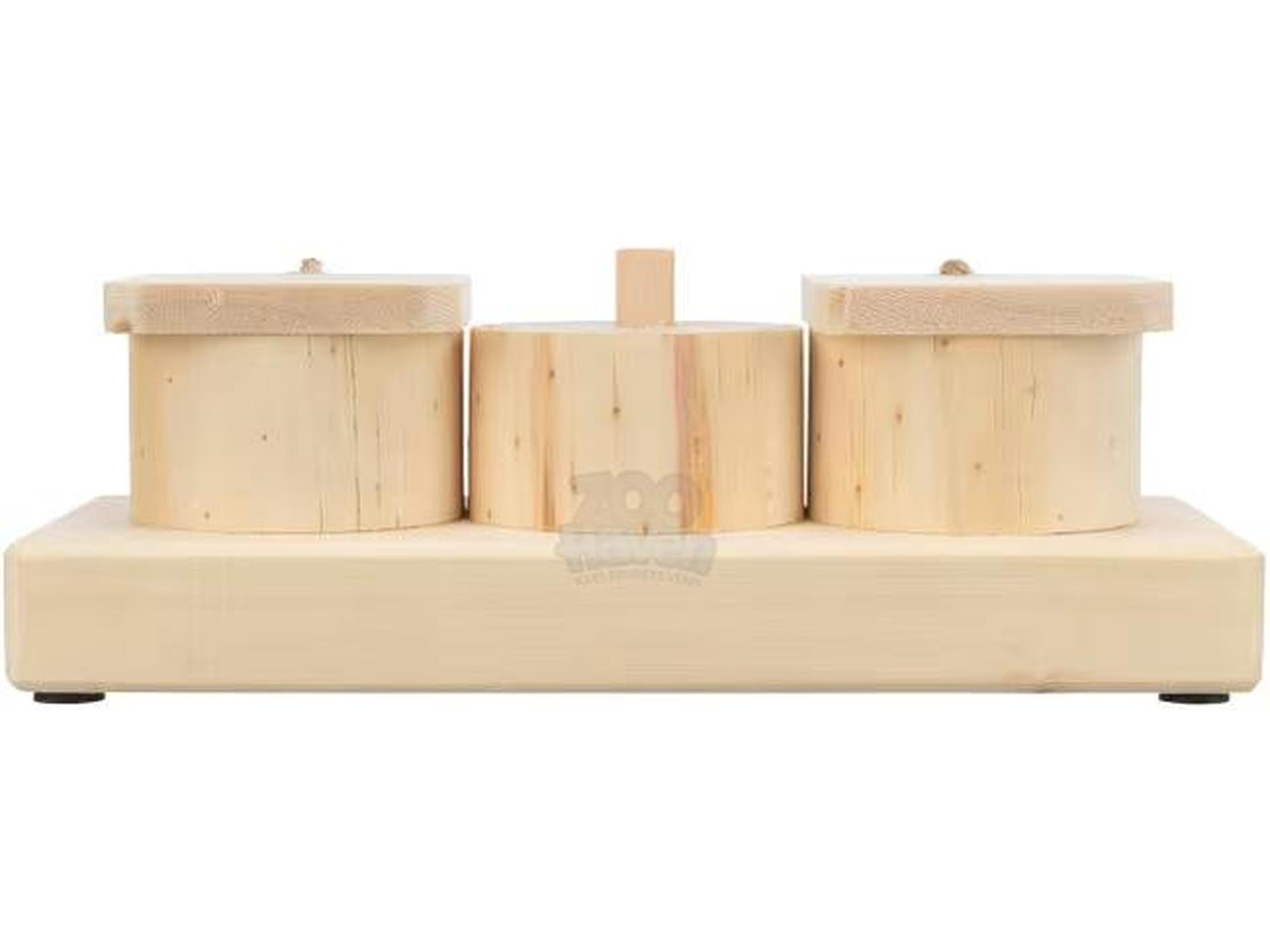 Aktiviseringsleke Snack Cups i Tre – 15 x 4,5 x 6 cm