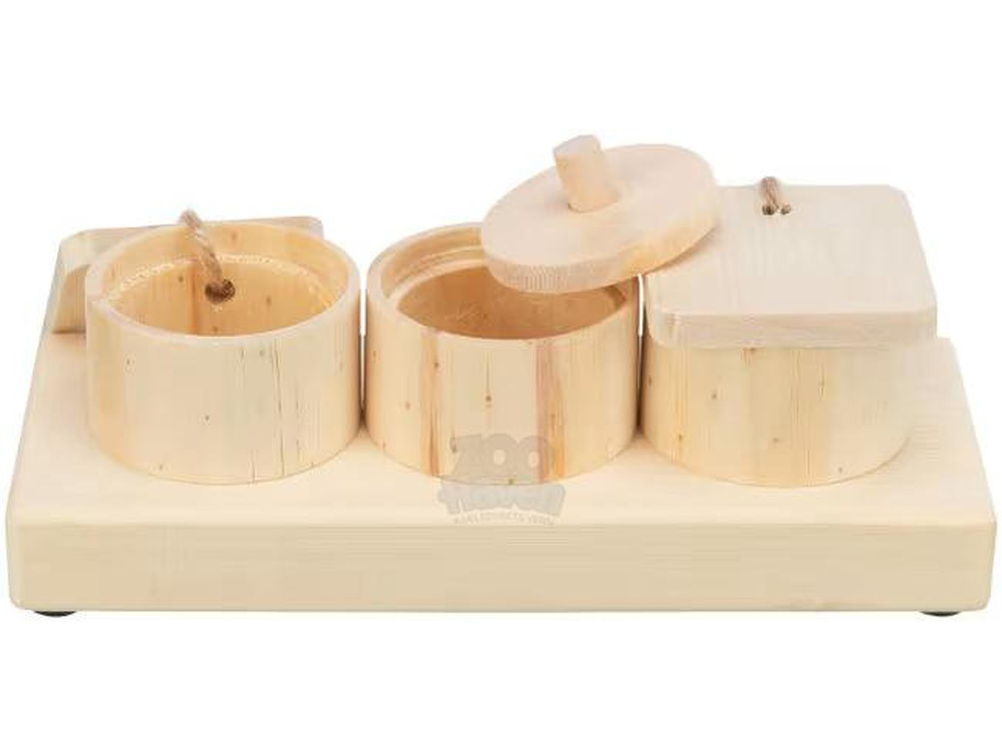 Aktiviseringsleke Snack Cups i Tre – 15 x 4,5 x 6 cm