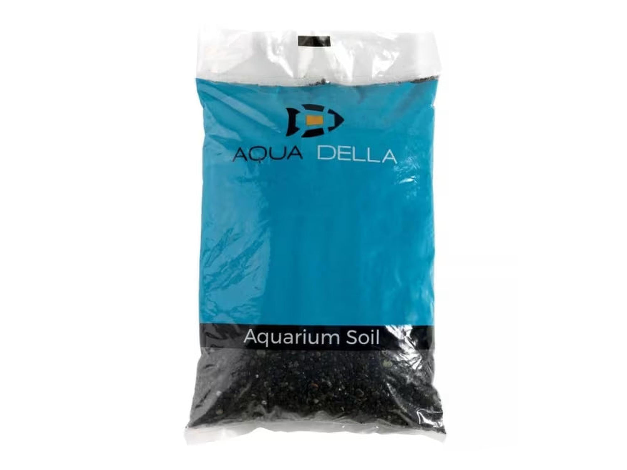 Aqua Della Akv. Grus Vulcano Sort 2–5 mm 10 kg akvariegrus i blå og klar pose.