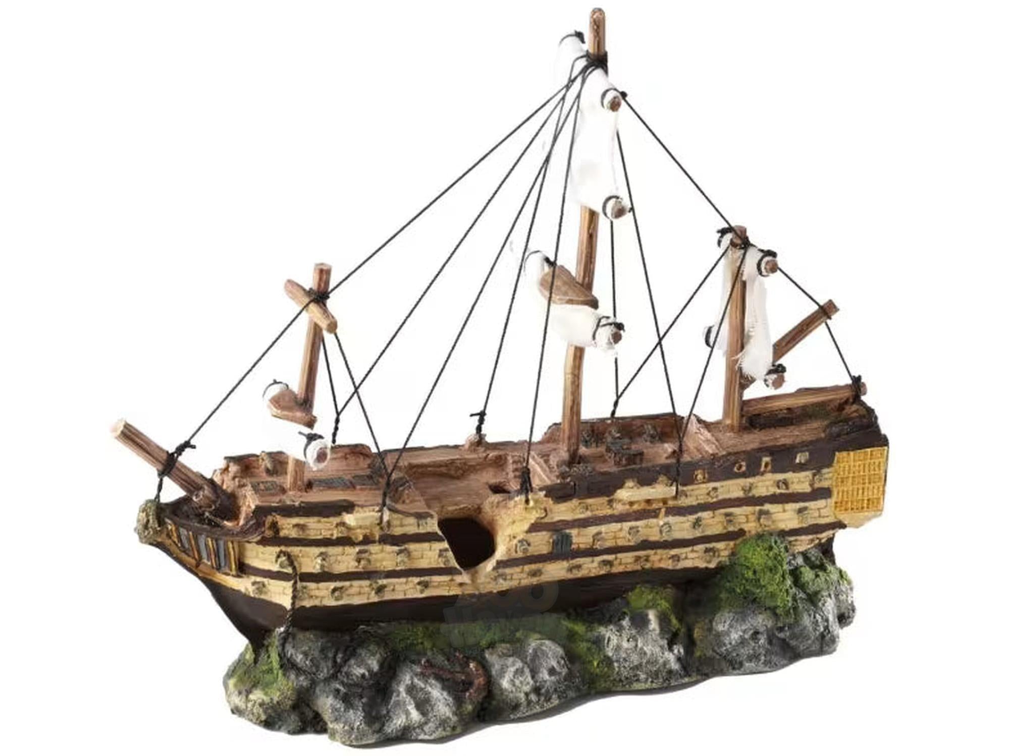 Akvariepynte seilbåt 37 × 12 × 28,5 cm dekorasjon