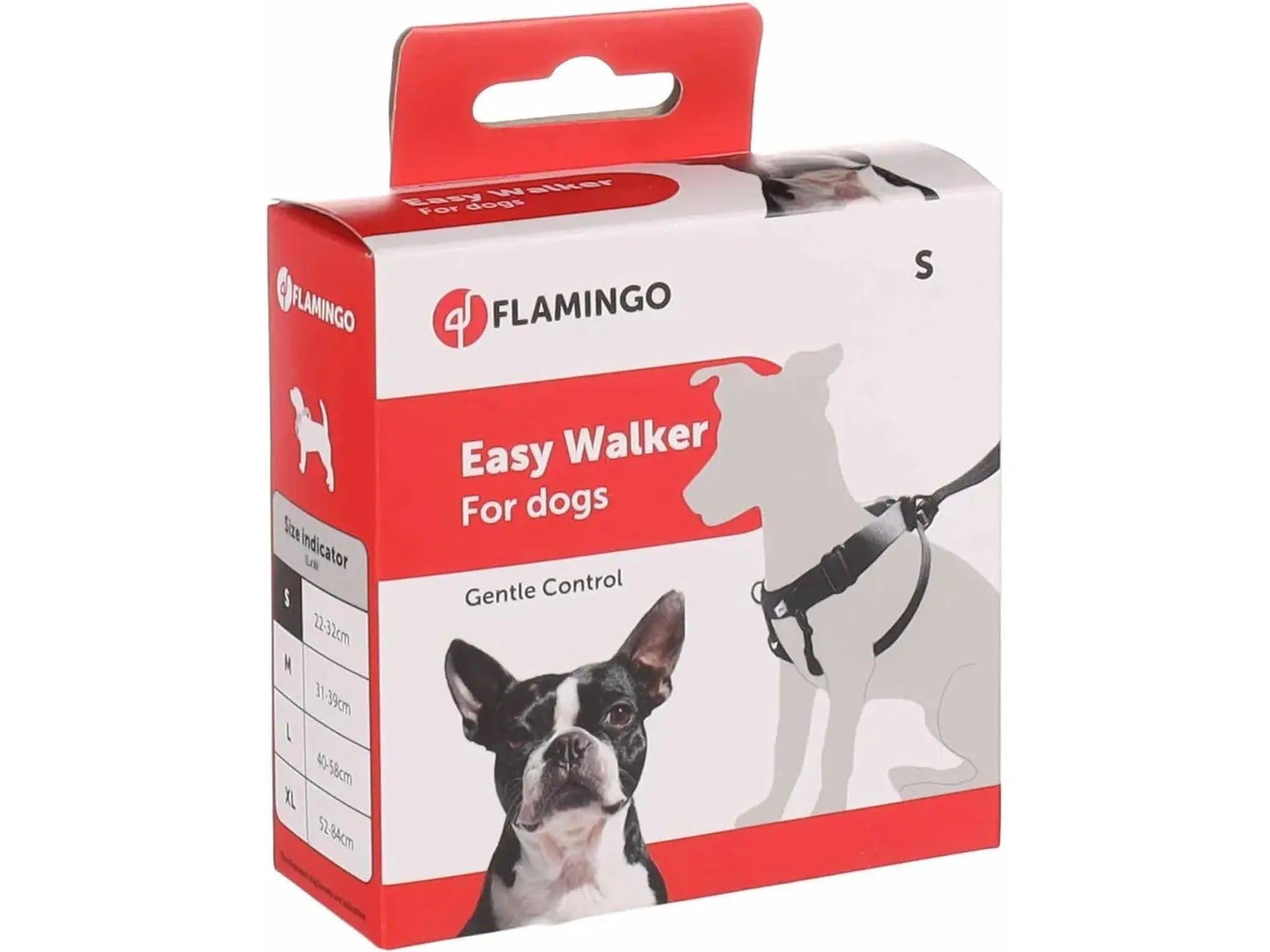 Antitrekksele Easy Walker for hund i størrelse S, svart, med frontfeste for bånd.