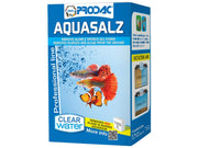 Prodac Aquasalz 75gr blå og hvit eske med akvariefisk og "Clear Water" logo.