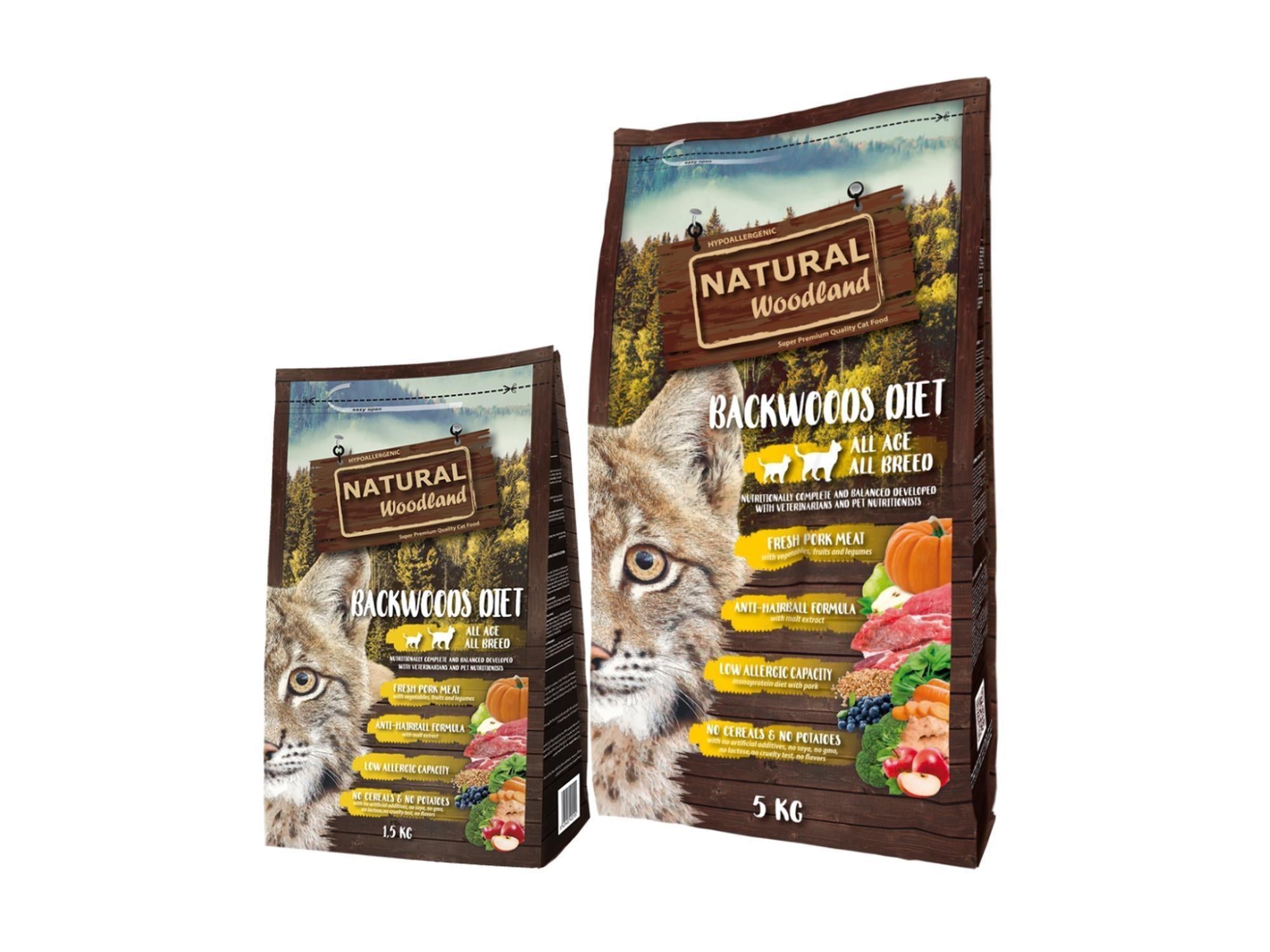 Natural Woodland Backwoods Diet monoproteisk kattemat med svinekjøtt