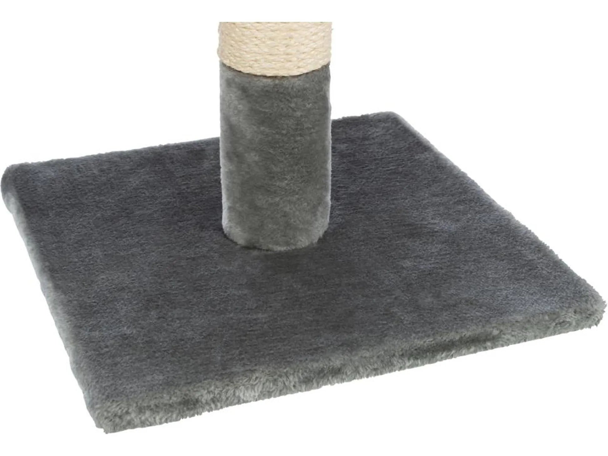 Grå klorestokk med sisal og myk plysjbase, 69 cm høy.