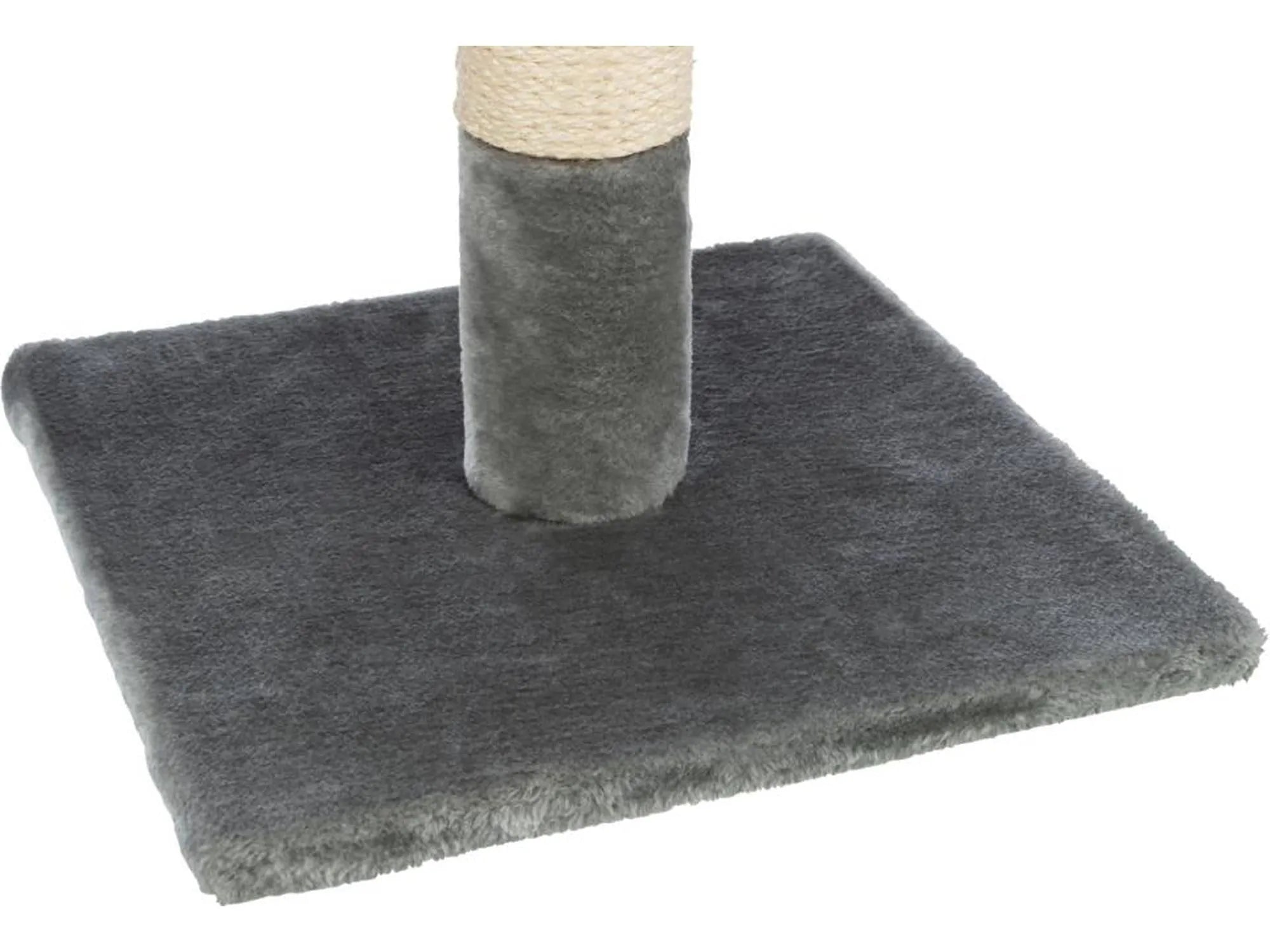 Grå klorestokk med sisal og myk plysjbase, 69 cm høy.