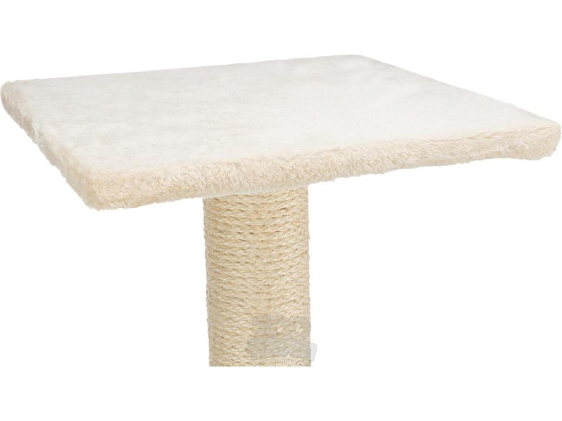 Beige Trixie Baena klorestokk, 69 cm høy, med sisalstolpe og myk plysjplattform.