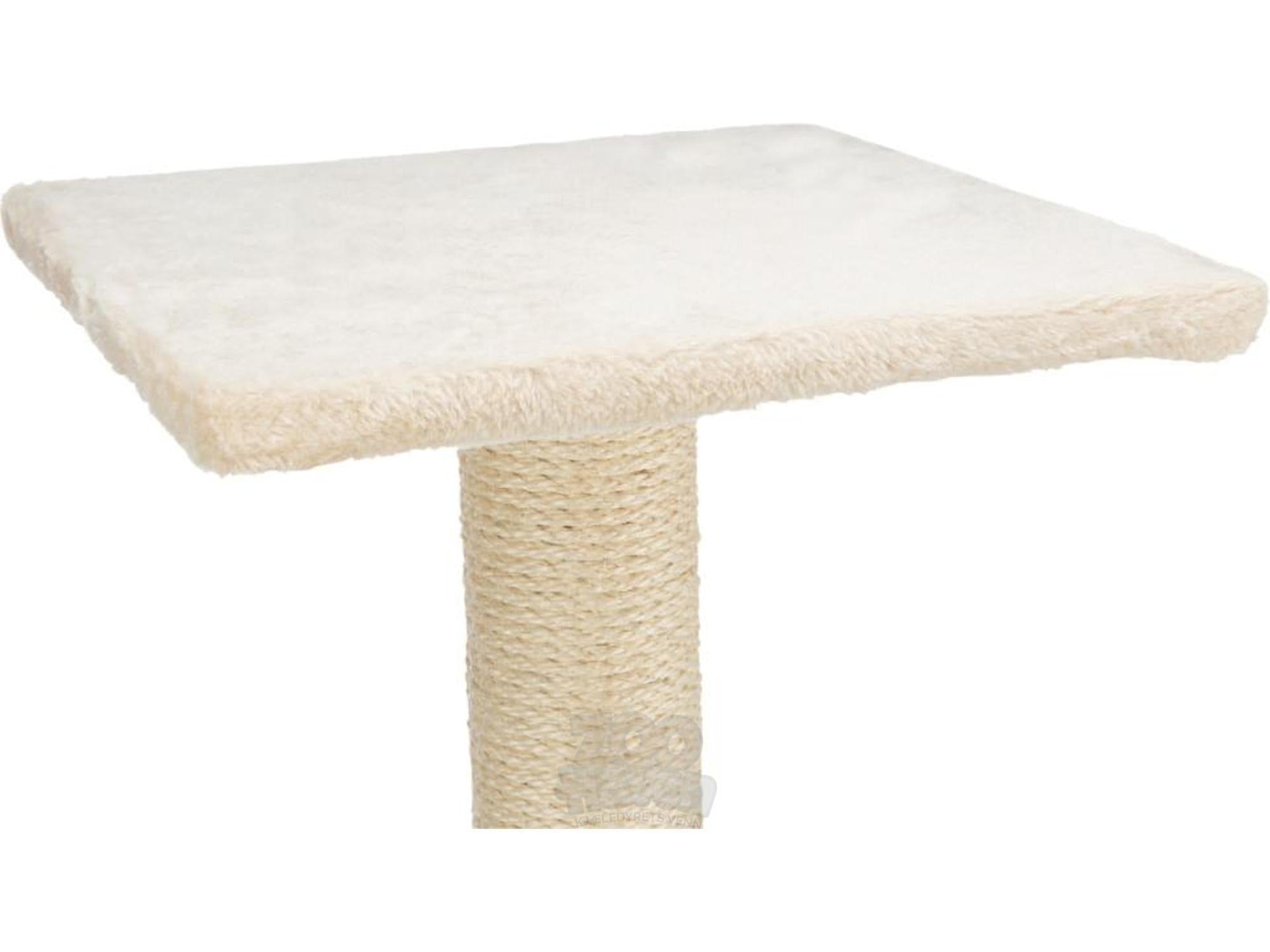Beige Trixie Baena klorestokk, 69 cm høy, med sisalstolpe og myk plysjplattform.