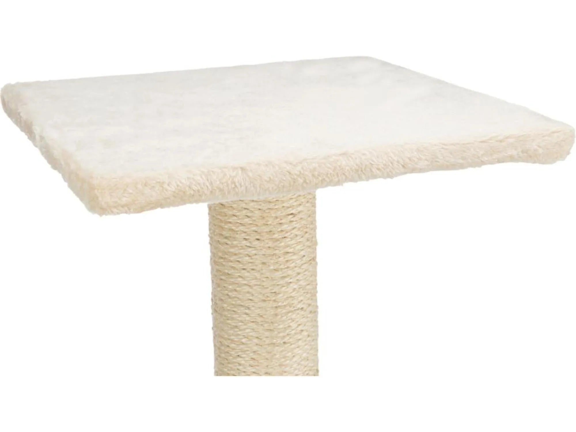 Beige Trixie Baena klorestokk, 69 cm høy, med sisalstolpe og myk plysjplattform.