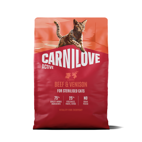 Carnilove Active Beef & Venison for Sterilised Cats – kornfritt tørrfôr til sterilisert katt 6 kg