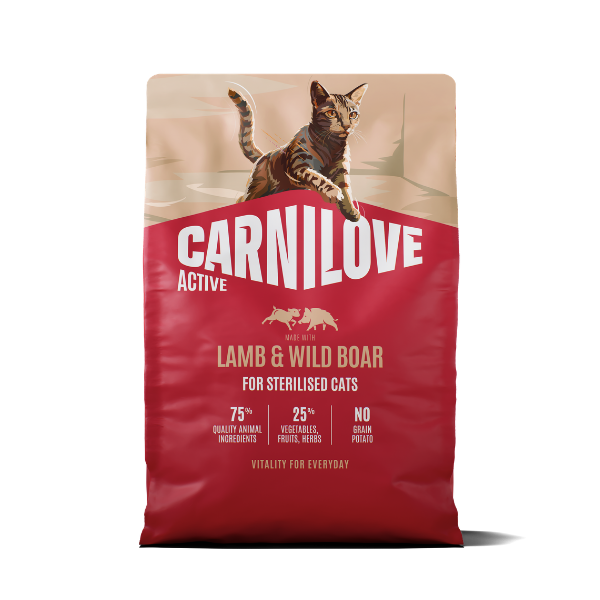 Carnilove Active Lamb & Wild Boar for Sterilised Cats – kornfritt tørrfôr til sterilisert katt 6 kg