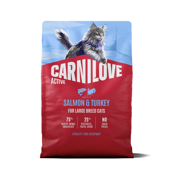 Carnilove Active Salmon & Turkey for Adult Large Breeds – kornfritt tørrfôr til store katteraser 6 kg