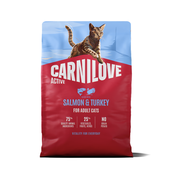 Carnilove Active Salmon & Turkey for Adult All Breeds – kornfritt tørrfôr til katt med laks 6 kg