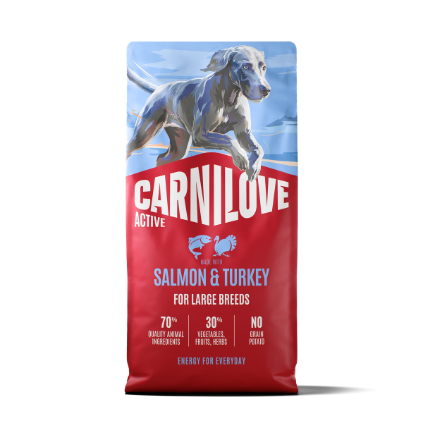 Carnilove Active Salmon & Turkey for Adult Large Breeds – tørrfôr til store raser 12 kg