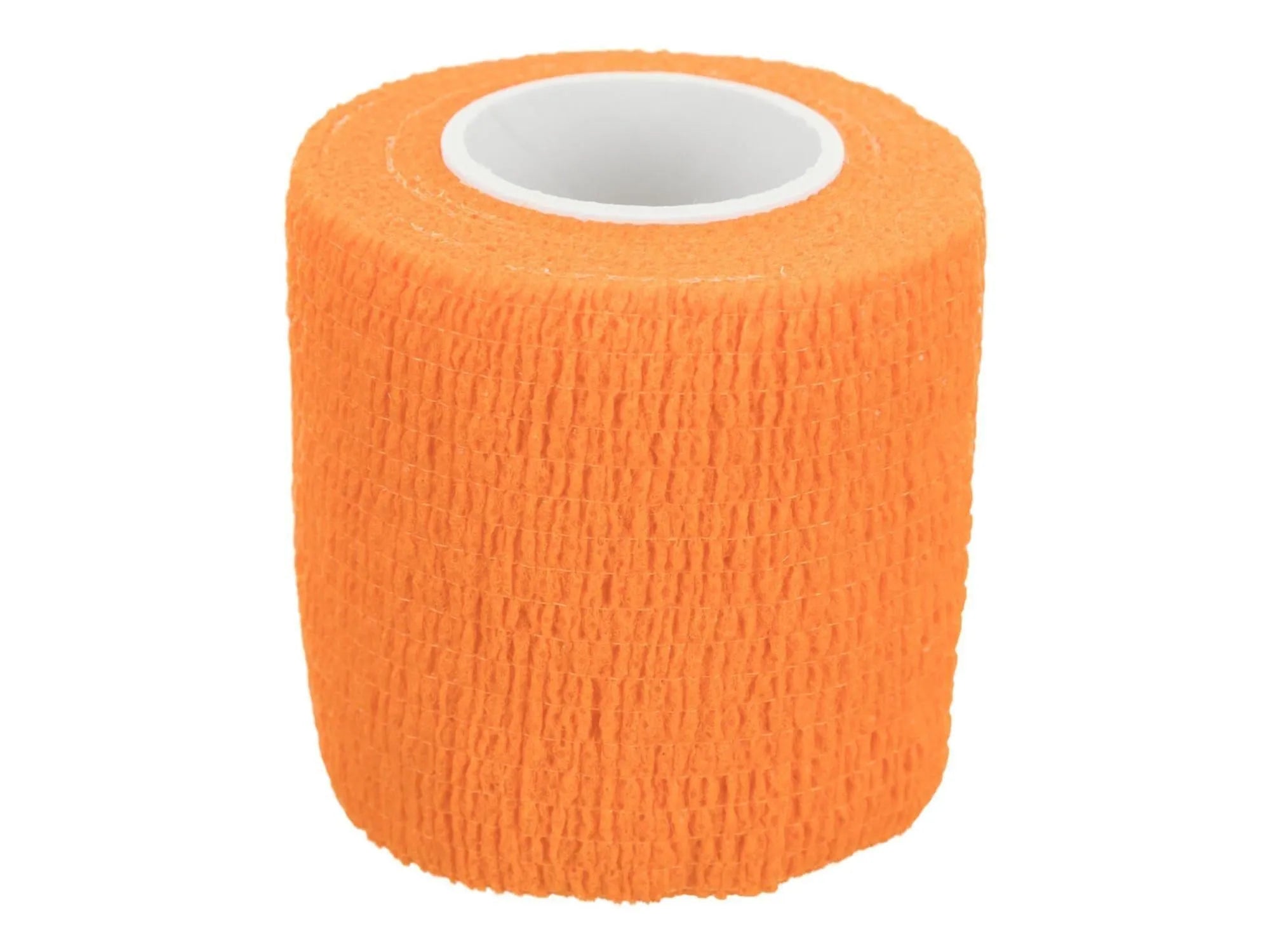 Rull med oransje, fleksibel og selvklebende bandasje for hund og katt, 5 cm bred.
