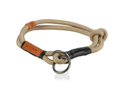 Be Nordic 17274 Halsbånd Nylon Halvstrup M 45 cm Ø8 mm Sand/Sort