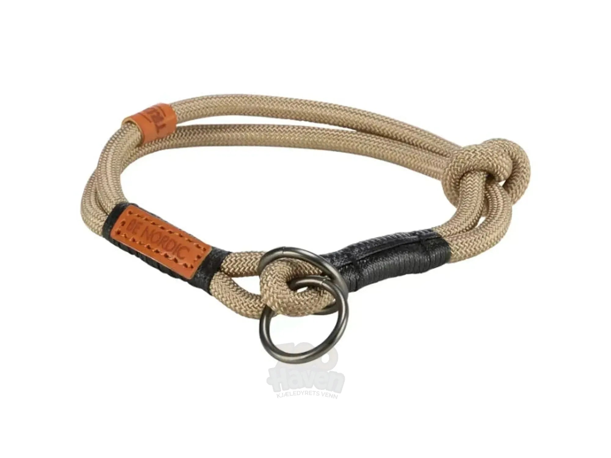 Be Nordic 17274 Halsbånd Nylon Halvstrup M 45 cm Ø8 mm Sand/Sort
