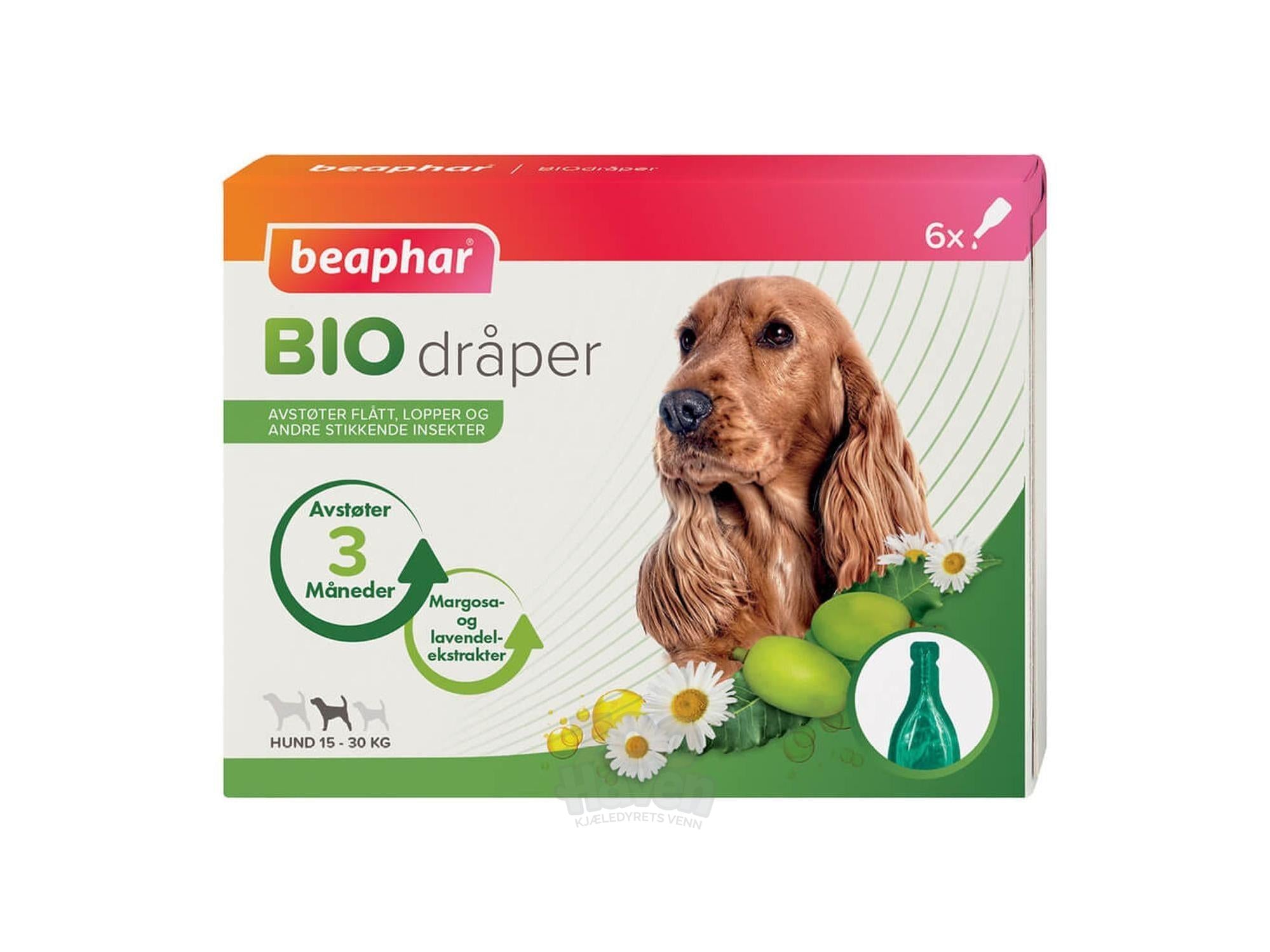 Beaphar Biodråper Hund Spot On 15–30 kg – 6 x 1 ml