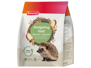 Beaphar Pinnsvinfôr 1 kg pose med pinnsvin, mat, epler og insekter, "No Mealworms" merke.