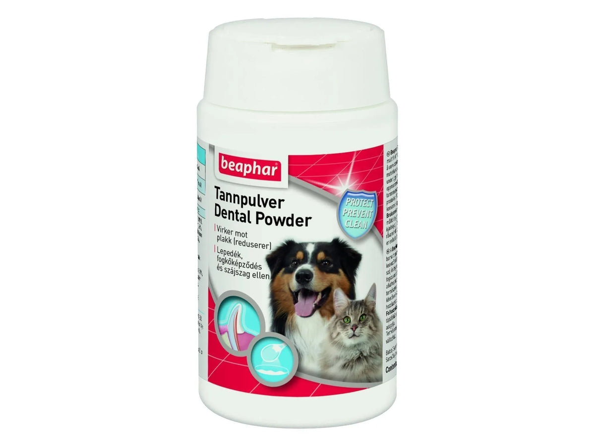 Beaphar Tannpulver 75g naturlig tannpleie for hund og katt