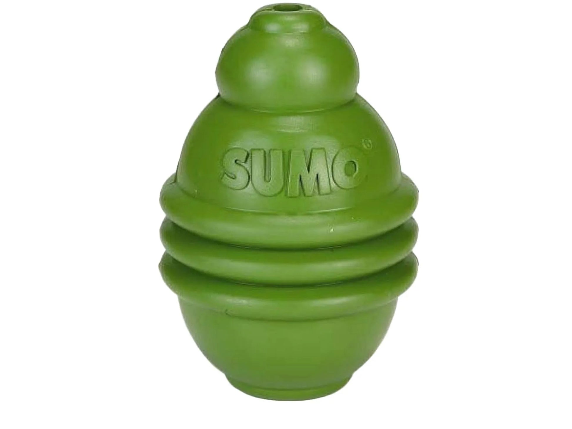 Grønn Beeztees SUMO Play hundeleke S med uvanlig form og "SUMO" preget på siden.