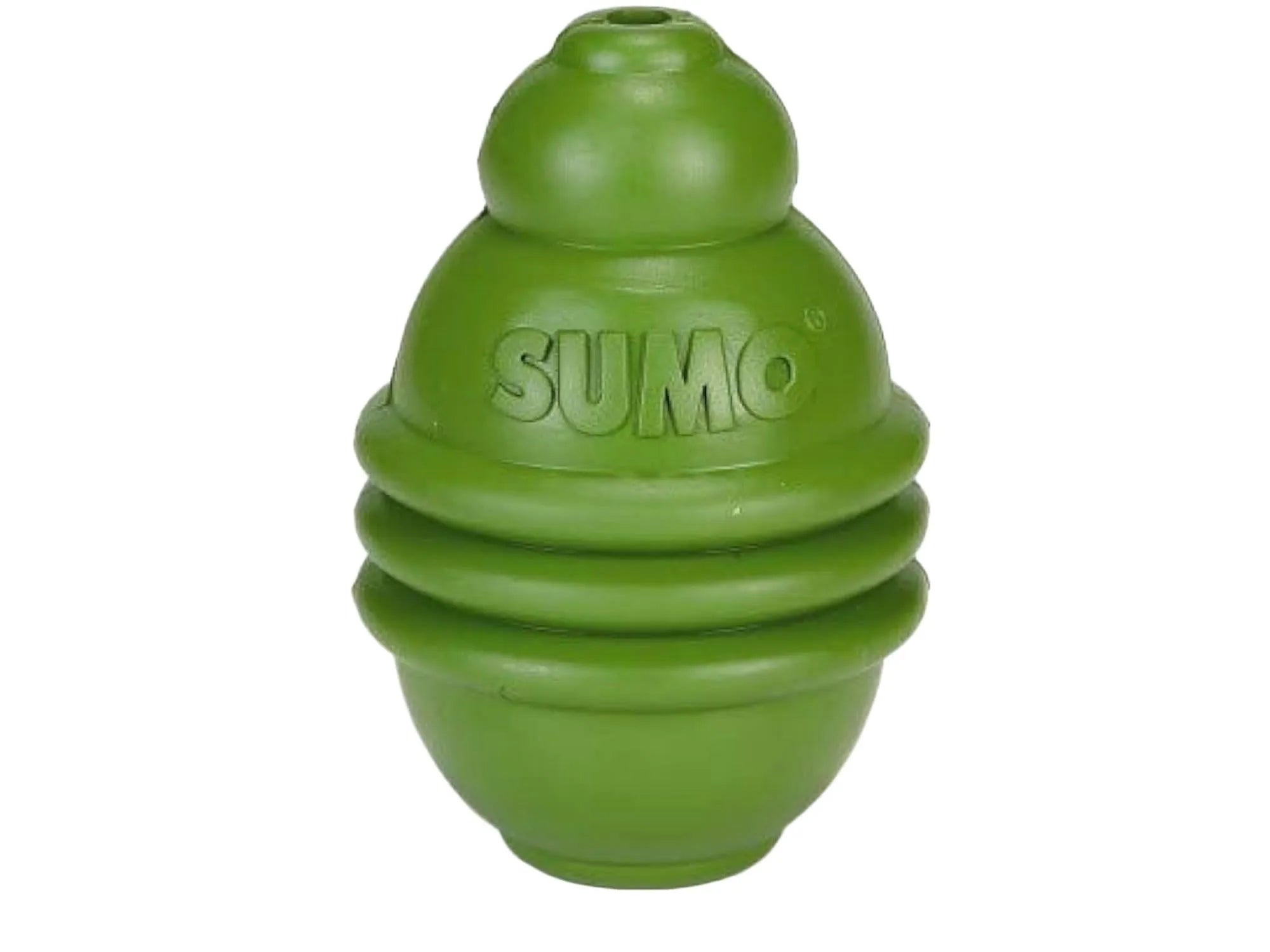 Grønn Beeztees SUMO Play hundeleke S med uvanlig form og "SUMO" preget på siden.