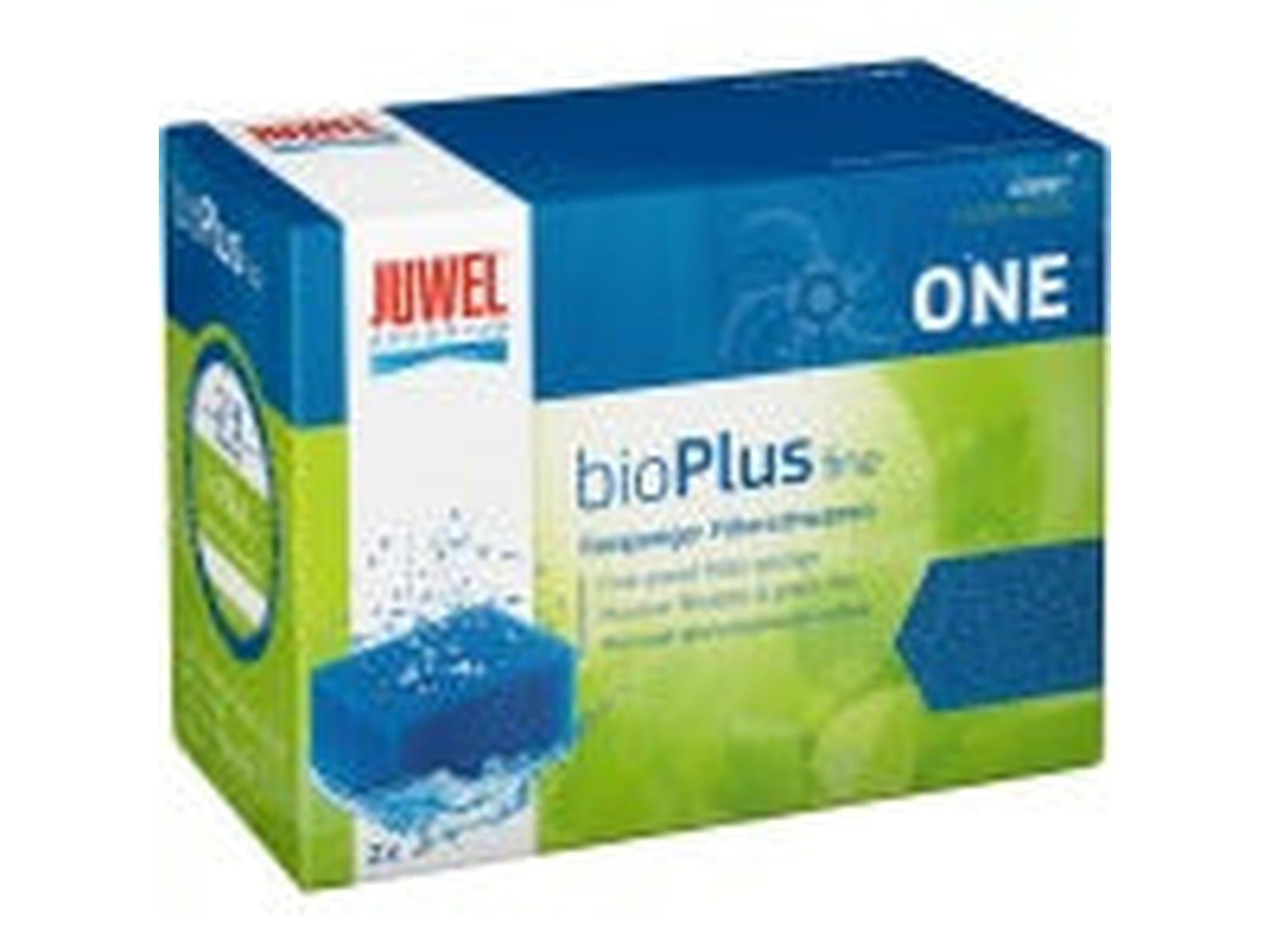 Juwel BioPlus Fine ONE blå filtersvamp i eske for biologisk akvariefiltrering.