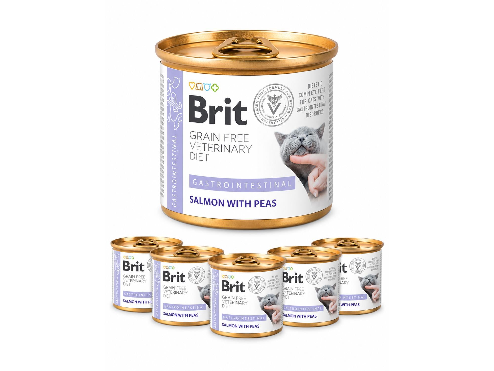 Brit Veterinary Diets Cat Gastrointestinal 6-pakk – våtfôr ved mage- og tarmproblemer 6 × 200 g