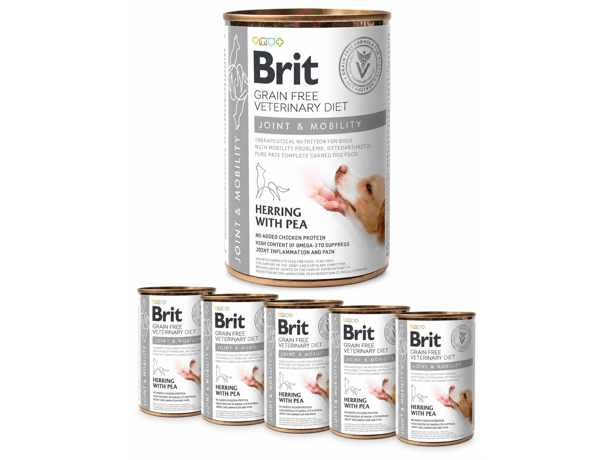 Brit Veterinary Diets Dog Joint & Mobility 6-pakk – våtfôr for ledd og bevegelighet 6 × 400 g