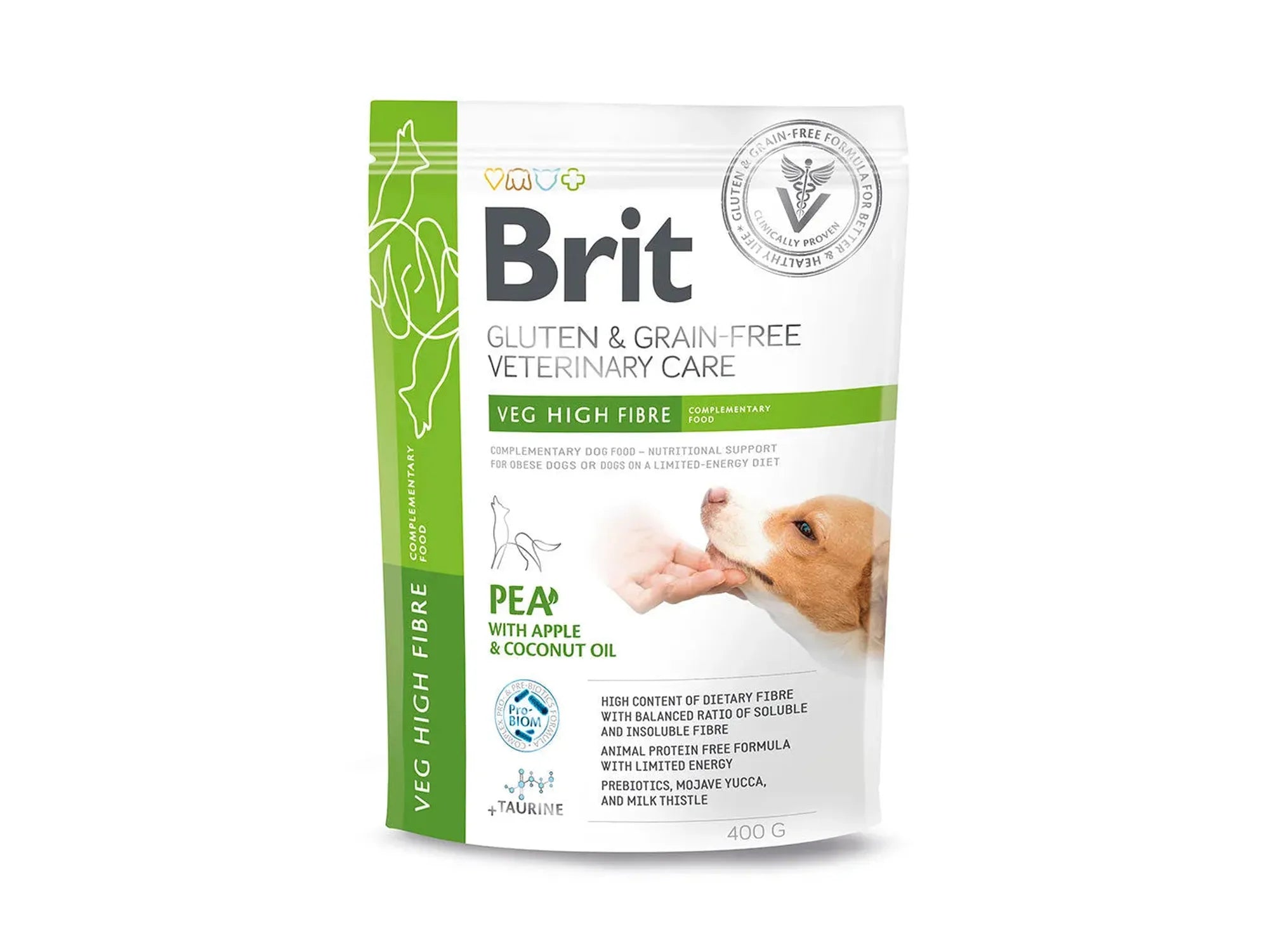 Brit Veterinary Diets Dog Veg High Fibre – fiberrikt tilskuddsfôr ved vektkontroll og tarmproblemer