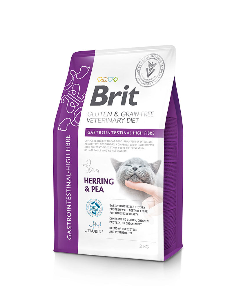 Brit Veterinary Diets Cat Gastrointestinal High Fibre – fiberrikt diettfôr ved tarmproblemer og hårballer