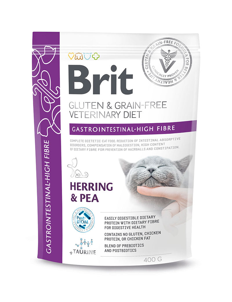 Brit Veterinary Diets Cat Gastrointestinal High Fibre – fiberrikt diettfôr ved tarmproblemer og hårballer