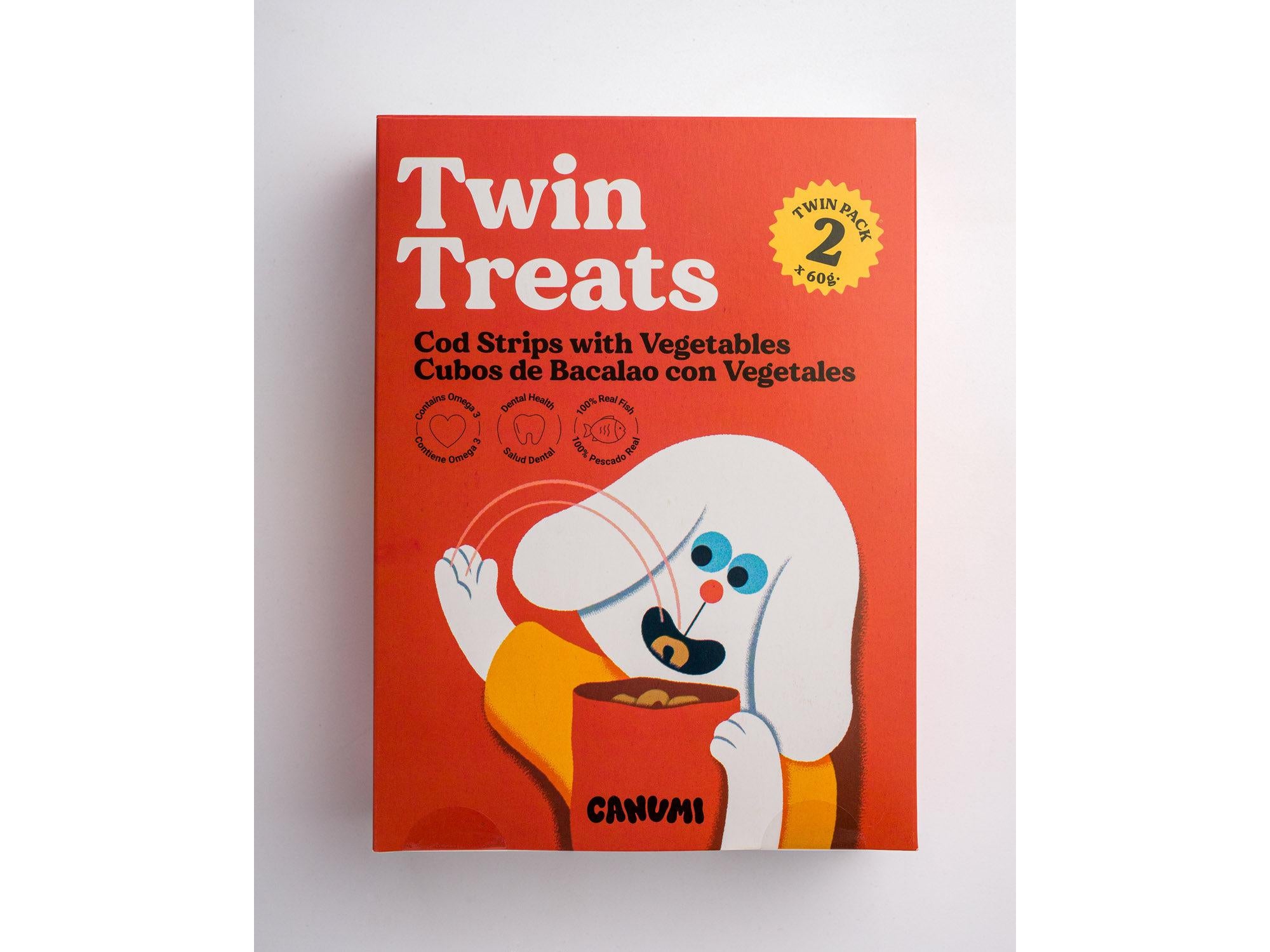Canumi Twin Treats torskestrimler med grønnsaker 2-pk – pakke