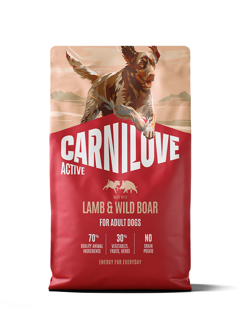 Carnilove Active Lamb & Wild Boar for Adult All Breeds – kornfritt tørrfôr med lam og villsvin 4 kg